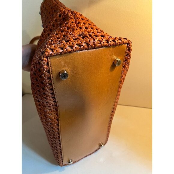 Rebecca Minkoff Leather Basket Weave Bag Large Satchel - Picture 5 of 9